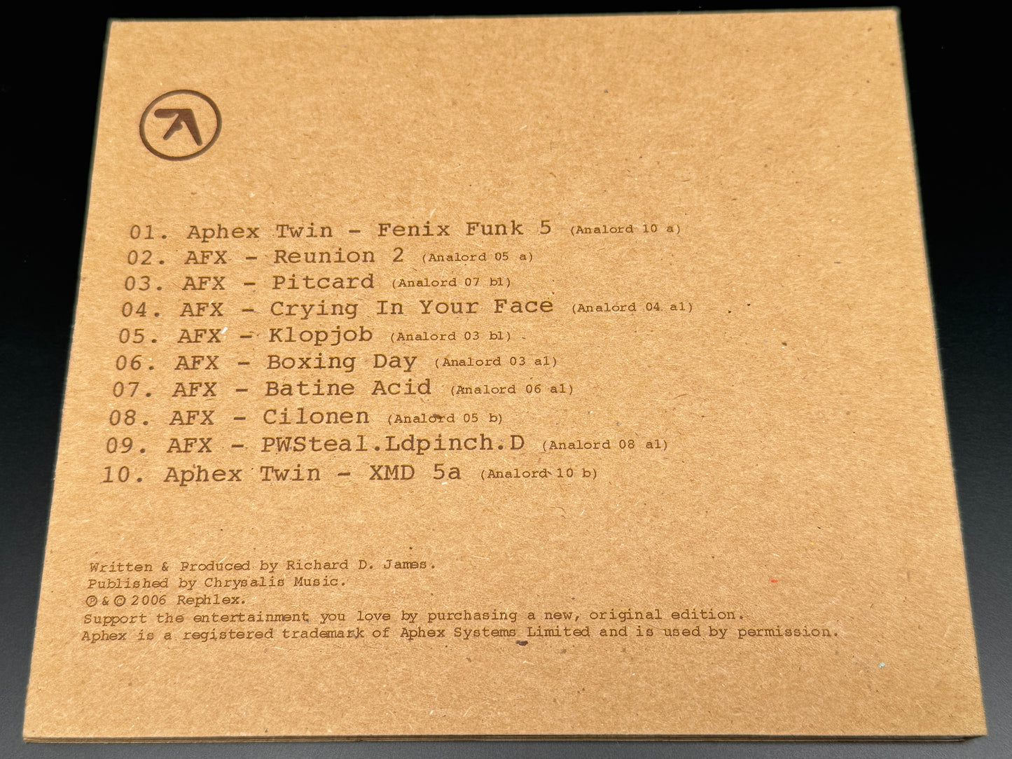 Aphex Twin AFX Chosen Lords CAT173CD