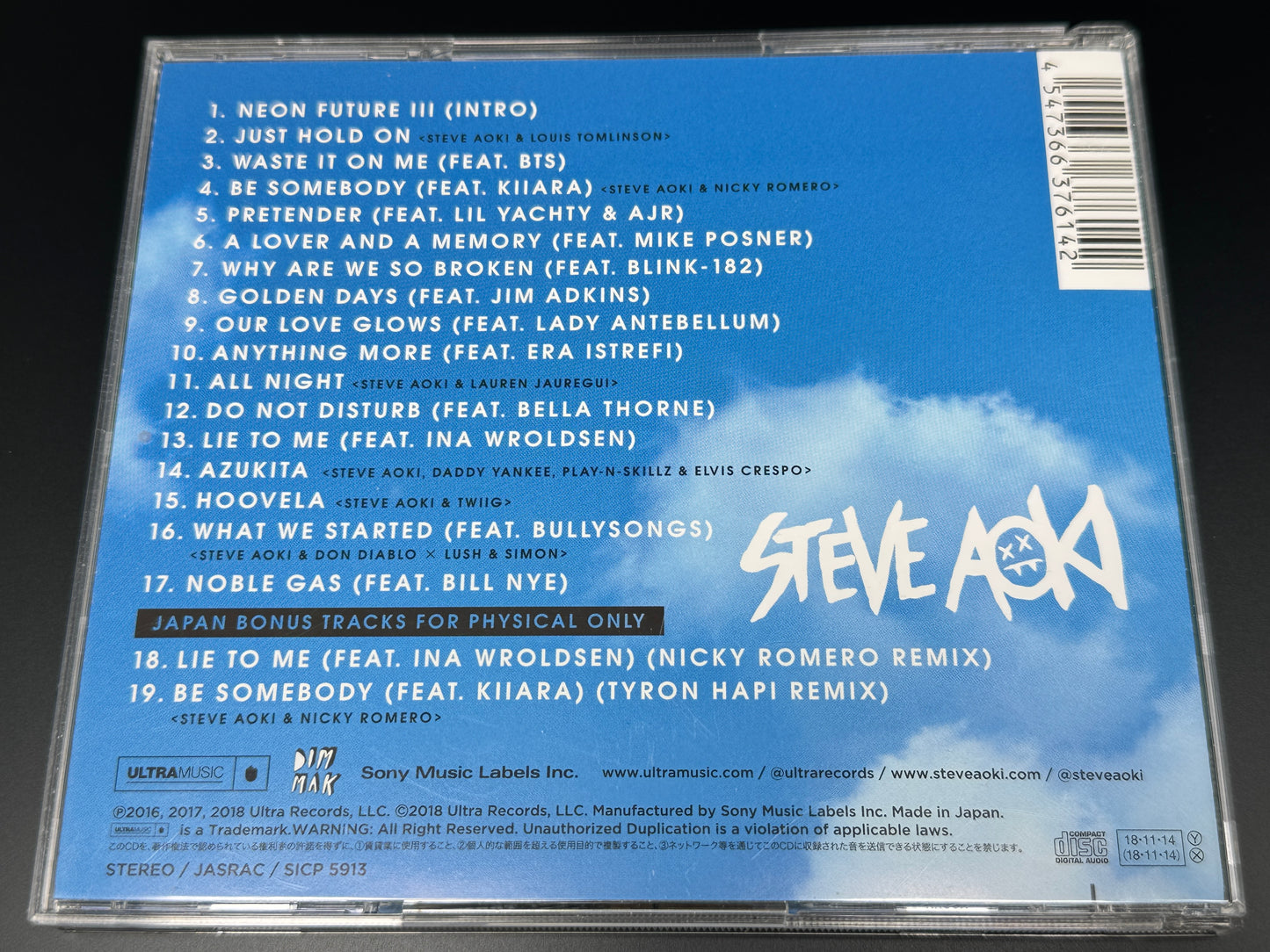 Steve Aoki Neon Future 1 Japan Import Bonus Tracks+2 Fall Out Boy SICP-4162