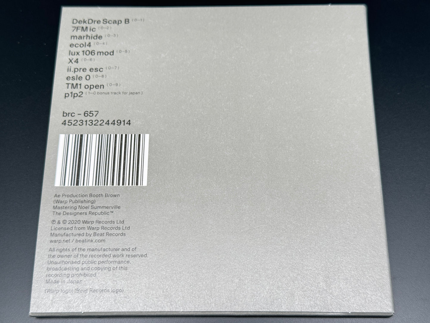 Autechre Plus Japanese CD Bonus Track+1 BRC-657