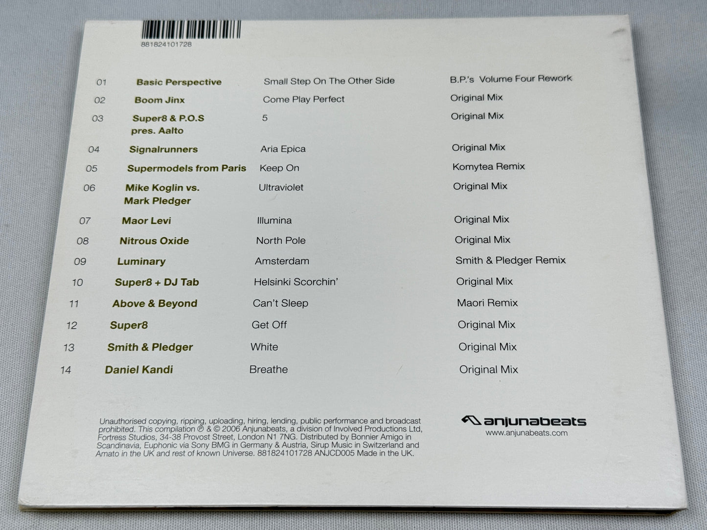 Anjunabeats Volume Four Mixed By Above & Beyond