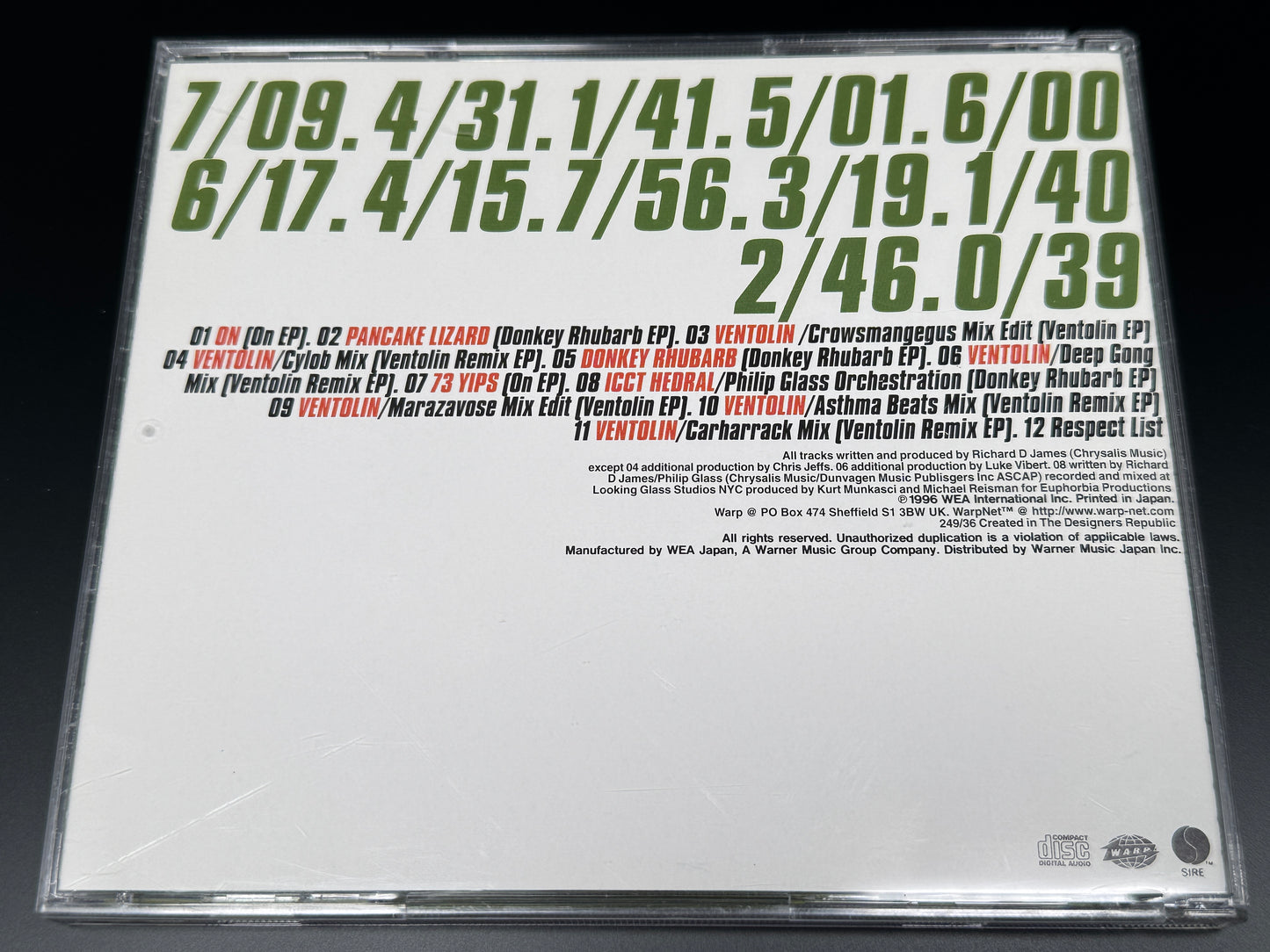 Aphex Twin 51/13 Single Collection Japan Import WPCR-929