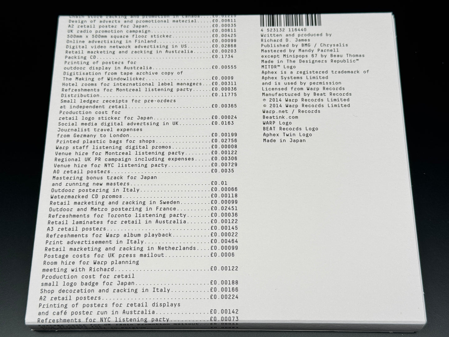 Aphex Twin Syro Japanese CD Bonus Track+1 BRC-444 AFX Polygon Window