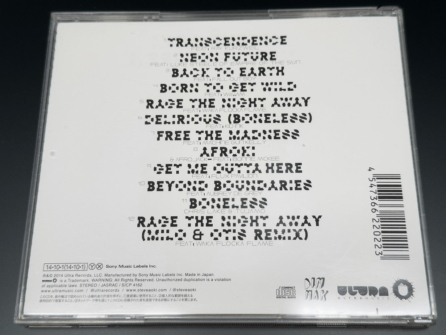 Steve Aoki Neon Future 1 Japan Import Bonus Tracks+2 Fall Out Boy SICP-4162