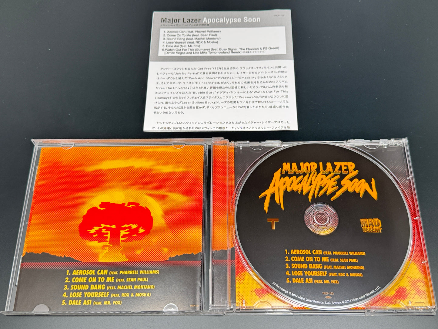 Major Lazer Apocalypse Soon Japan Import CD Bonus Track+1 Dimitri Vegas and Like Mikr Remix TRCP-153