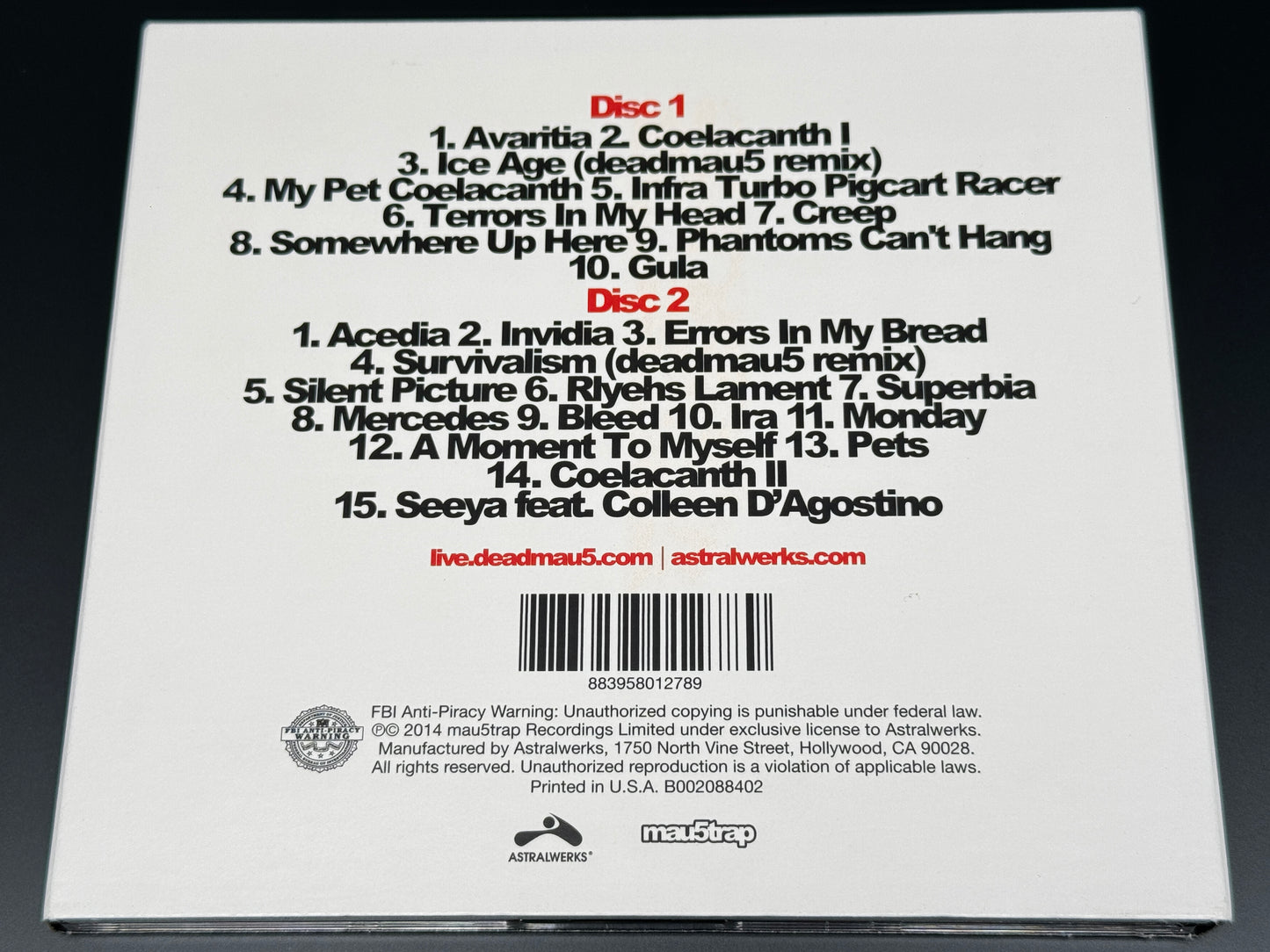 Deadmau5 While (1<2) 2CD Mau5trap