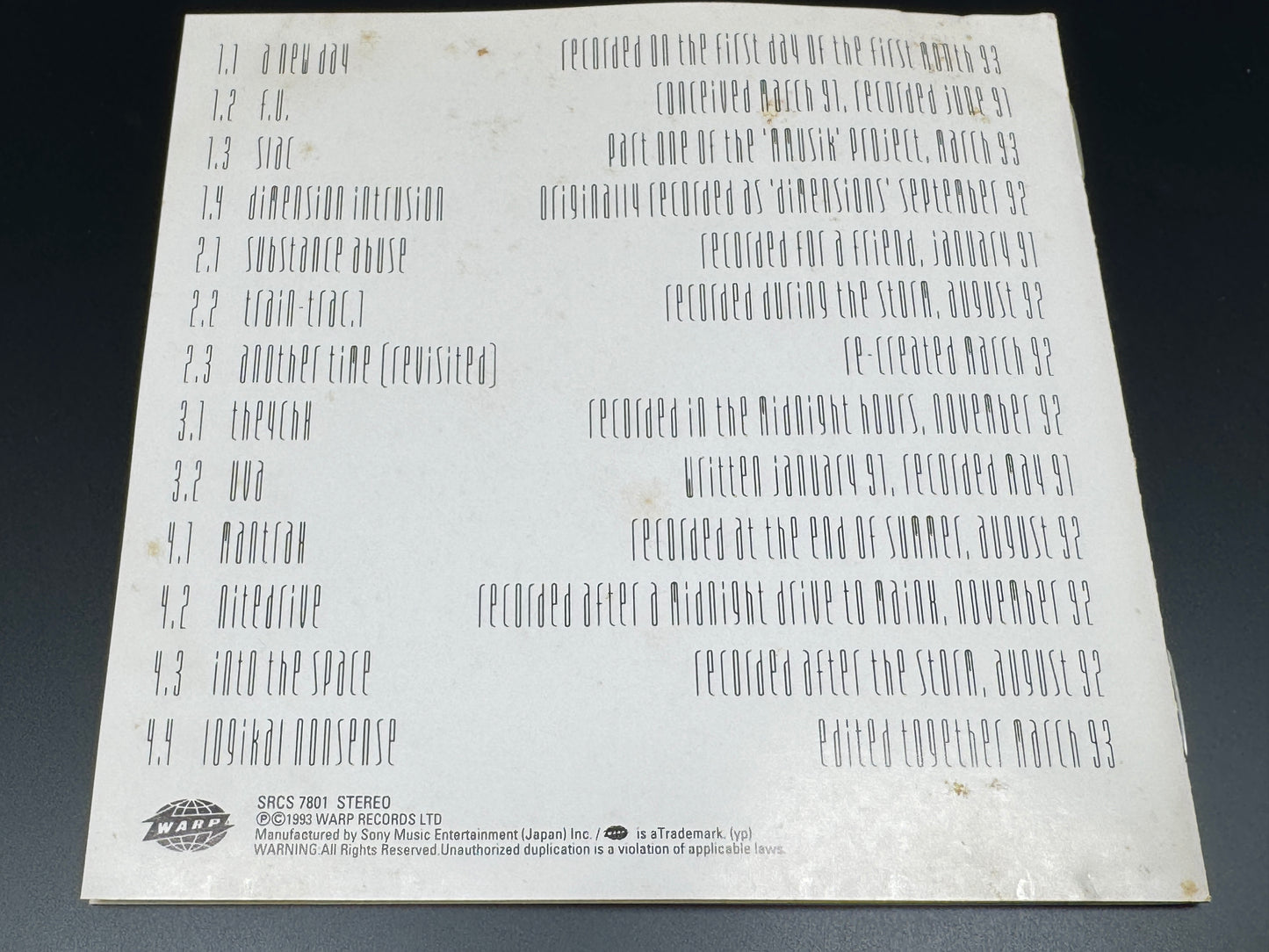 F.u.s.e. Fuse Richie Hawtin Dimension Intrusion Japan Import CD SRCS-7801