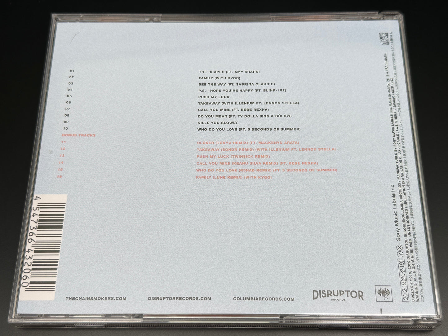The Chainsmokers World War Joy Japan Import Bonus Tracks+6 SICP-6242