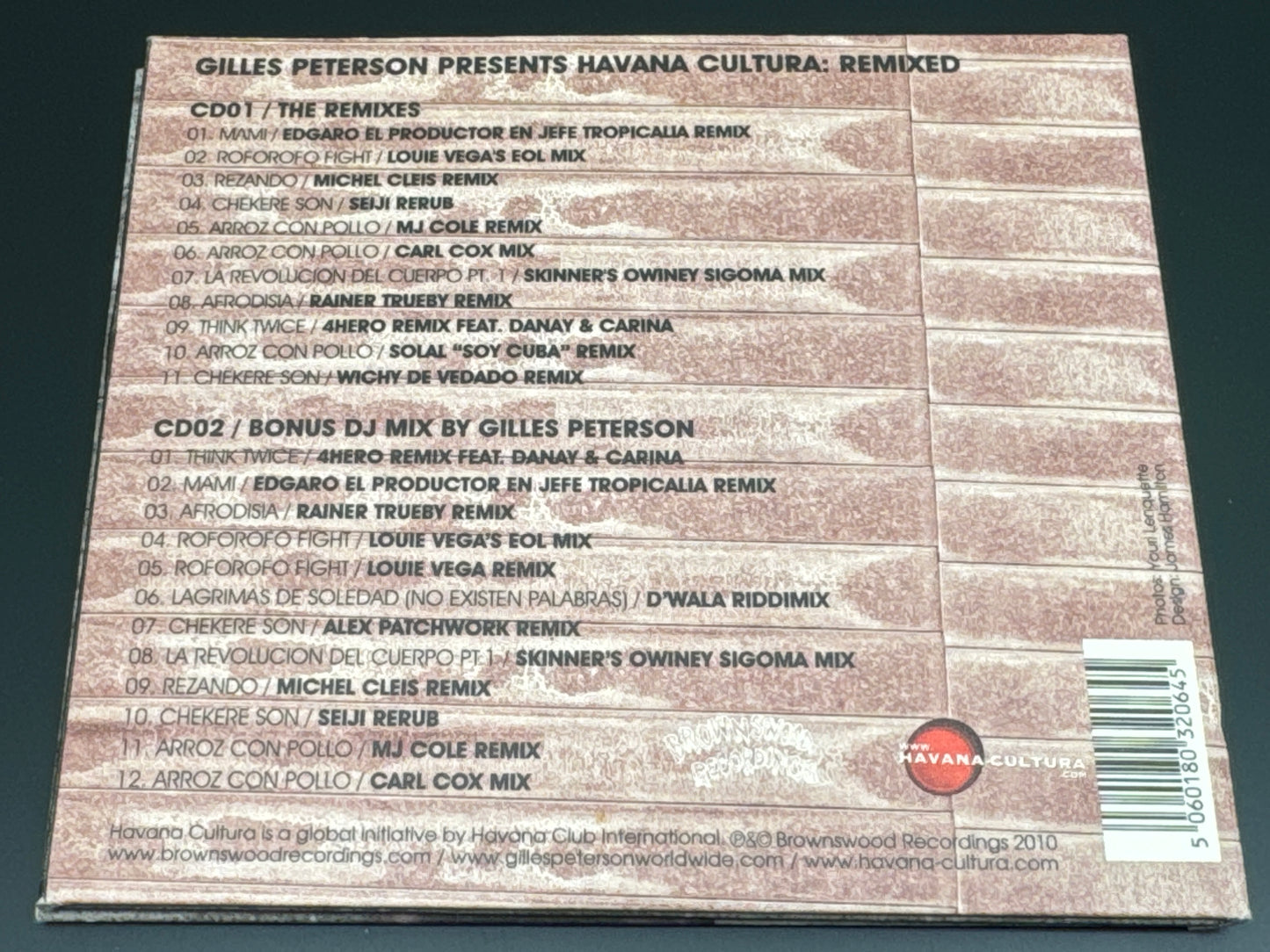 Gilles Peterson Presents Havana Cultura Remixed 2CD Carl Cox,4 Hero,Louie Vega