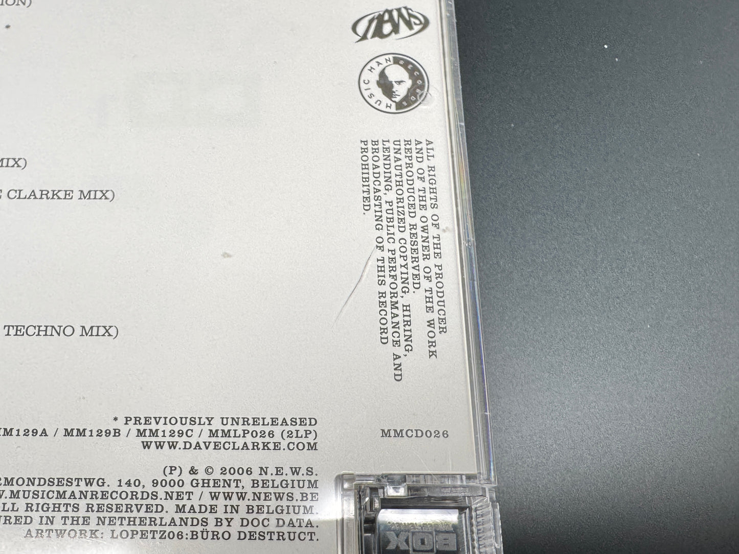 Dave Clarke Remixes & Rarities 1992-2005 Depeche Mode,Gary Numan,Chemical Brothers 2CD