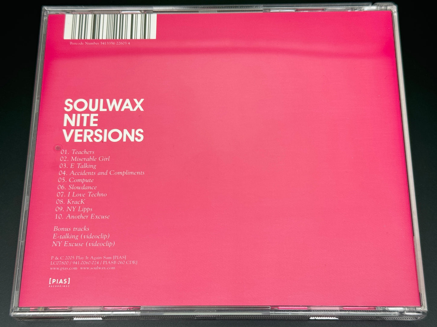 Soulwax Nite Versions Japan Import CD Bonus Video Clip+2