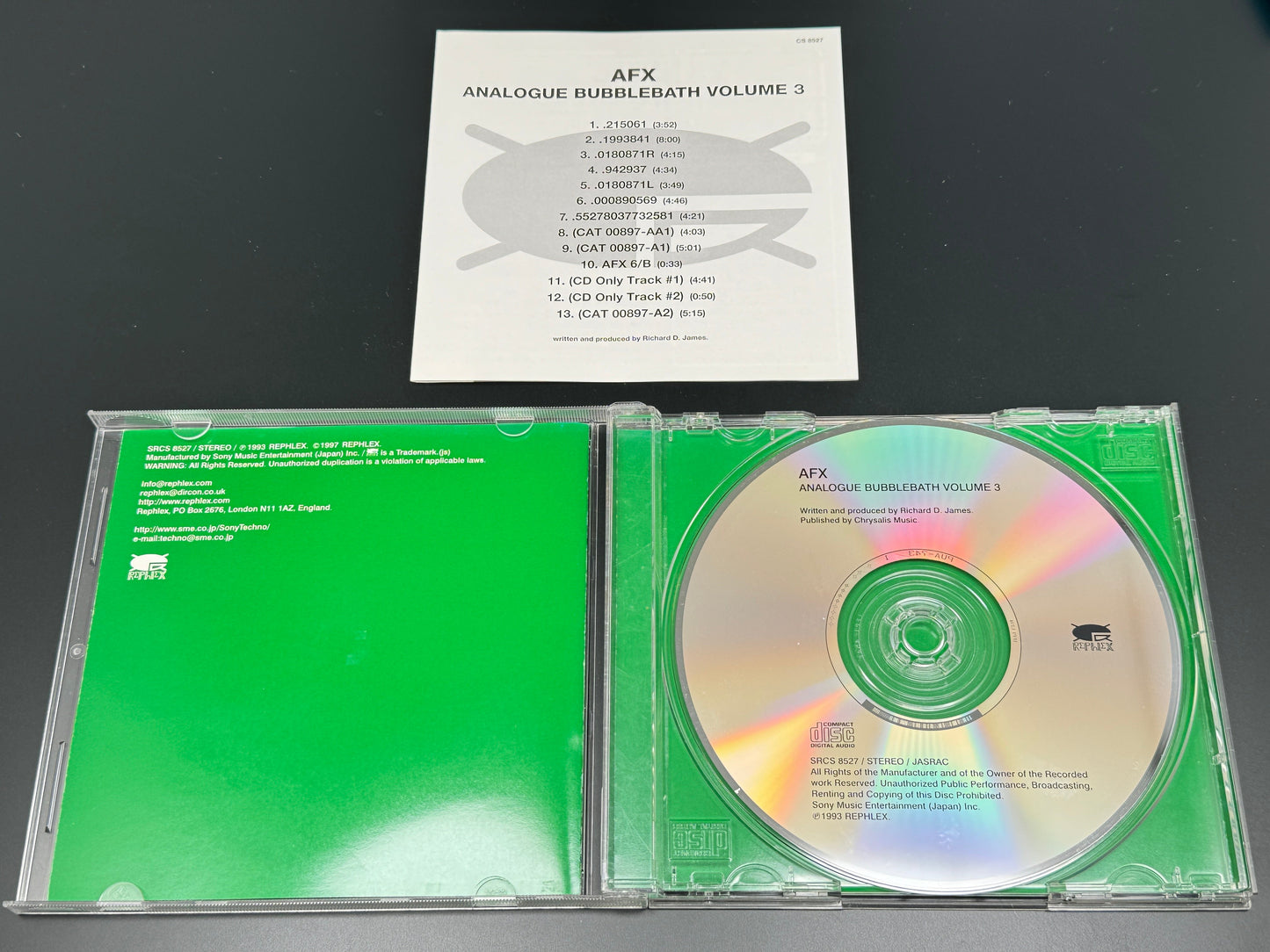 AFX Aphex Twin Analogue Bubblebath Volume 3 Japan Import 13 Tracks SRCS-8527