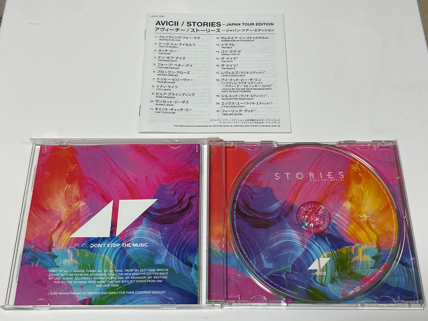 Avicii Stories Japan Tour Edition Japanese CD Bonus Tracks+5 UICO-1287