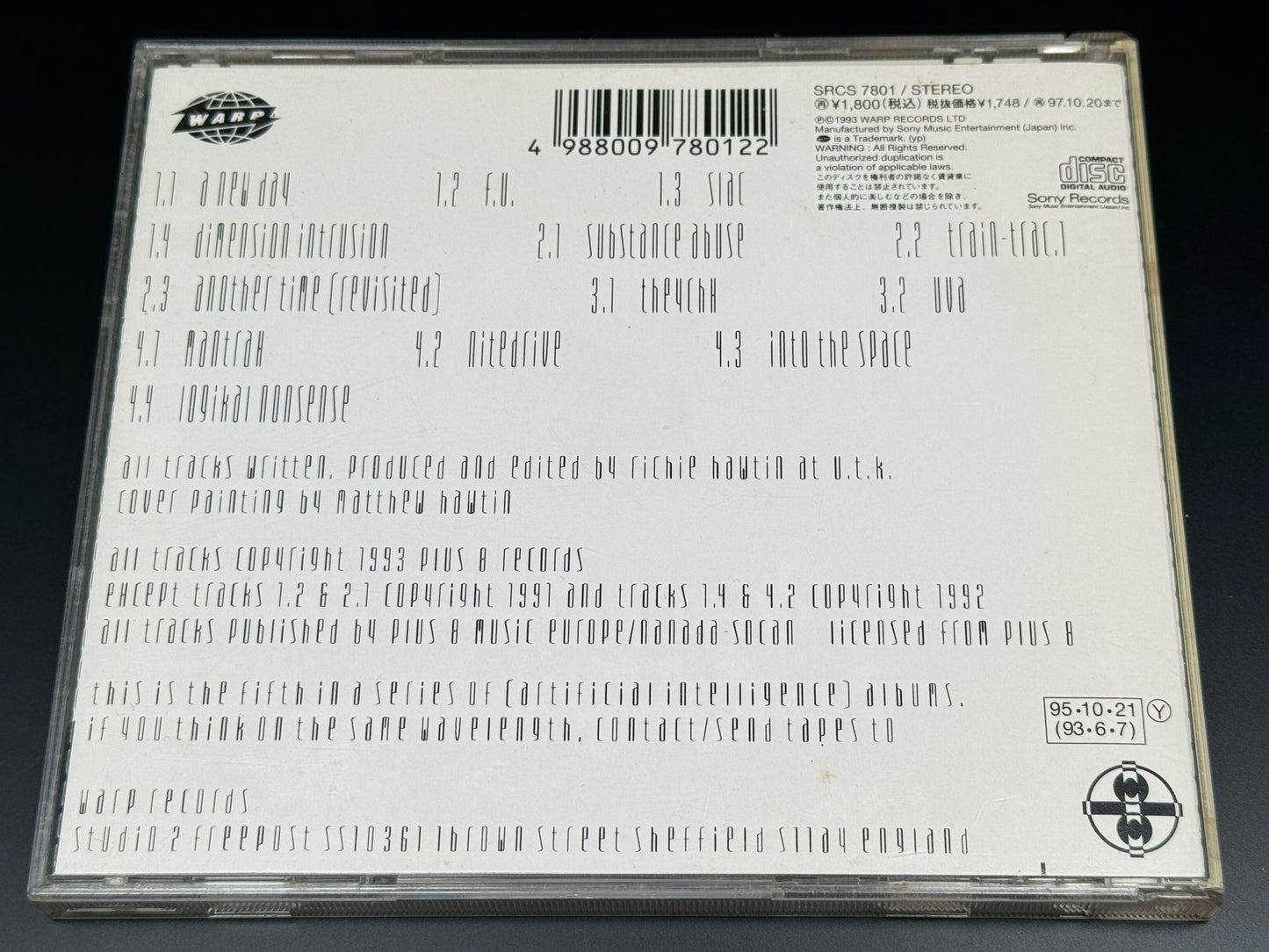 F.u.s.e. Fuse Richie Hawtin Dimension Intrusion Japan Import CD SRCS-7801