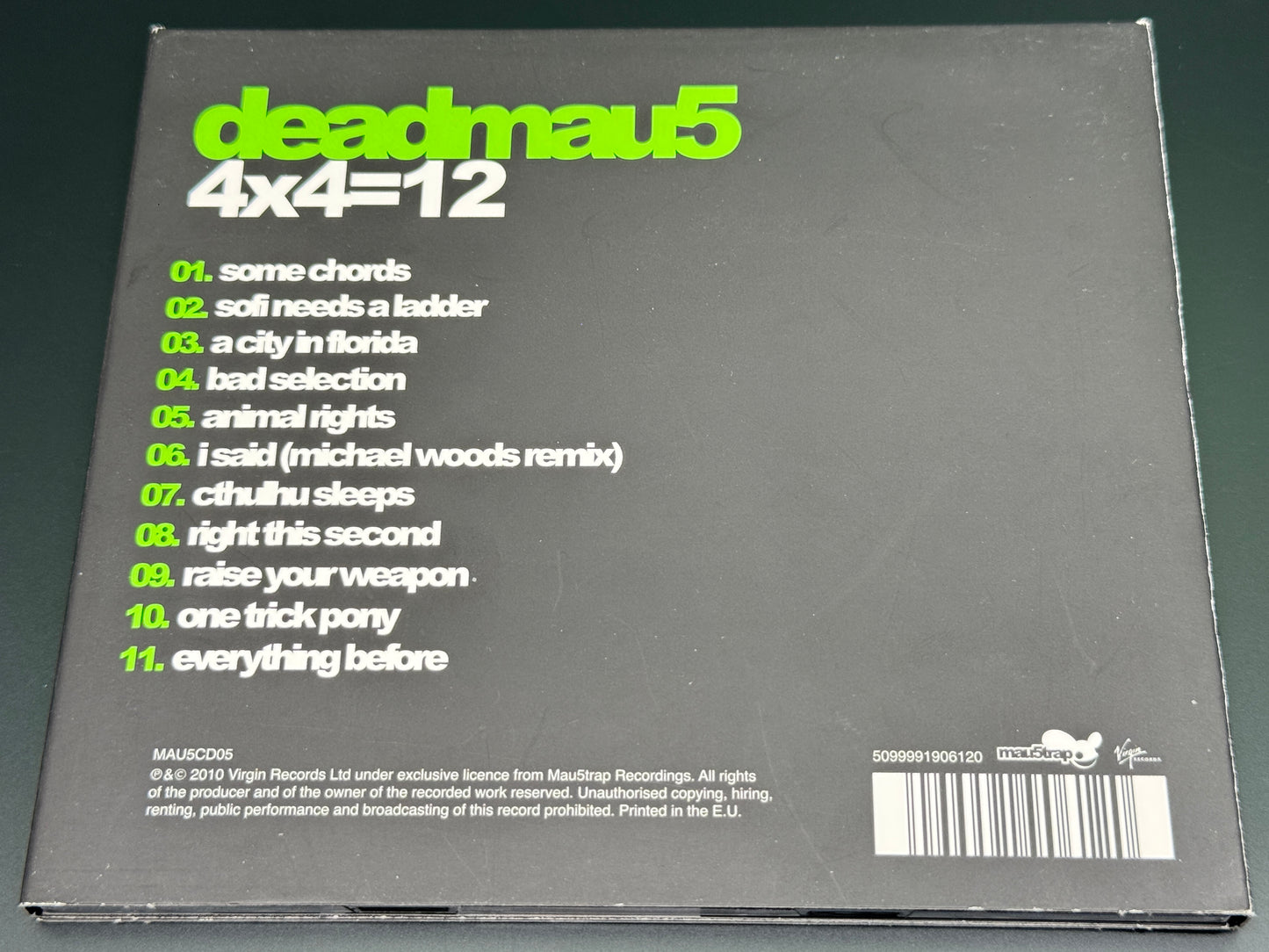 deadmau5 4x4=12 CD Mau5trap Recordings MAU5CD05