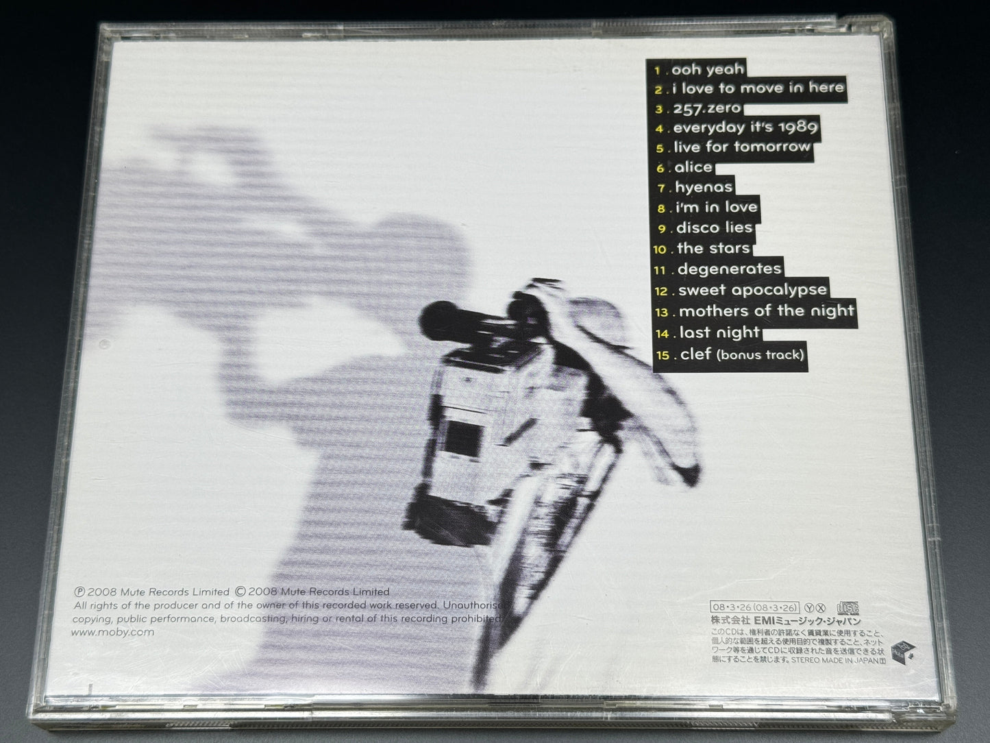 Moby Last Night Japan Import Bonus Track+1 TOCP-66772