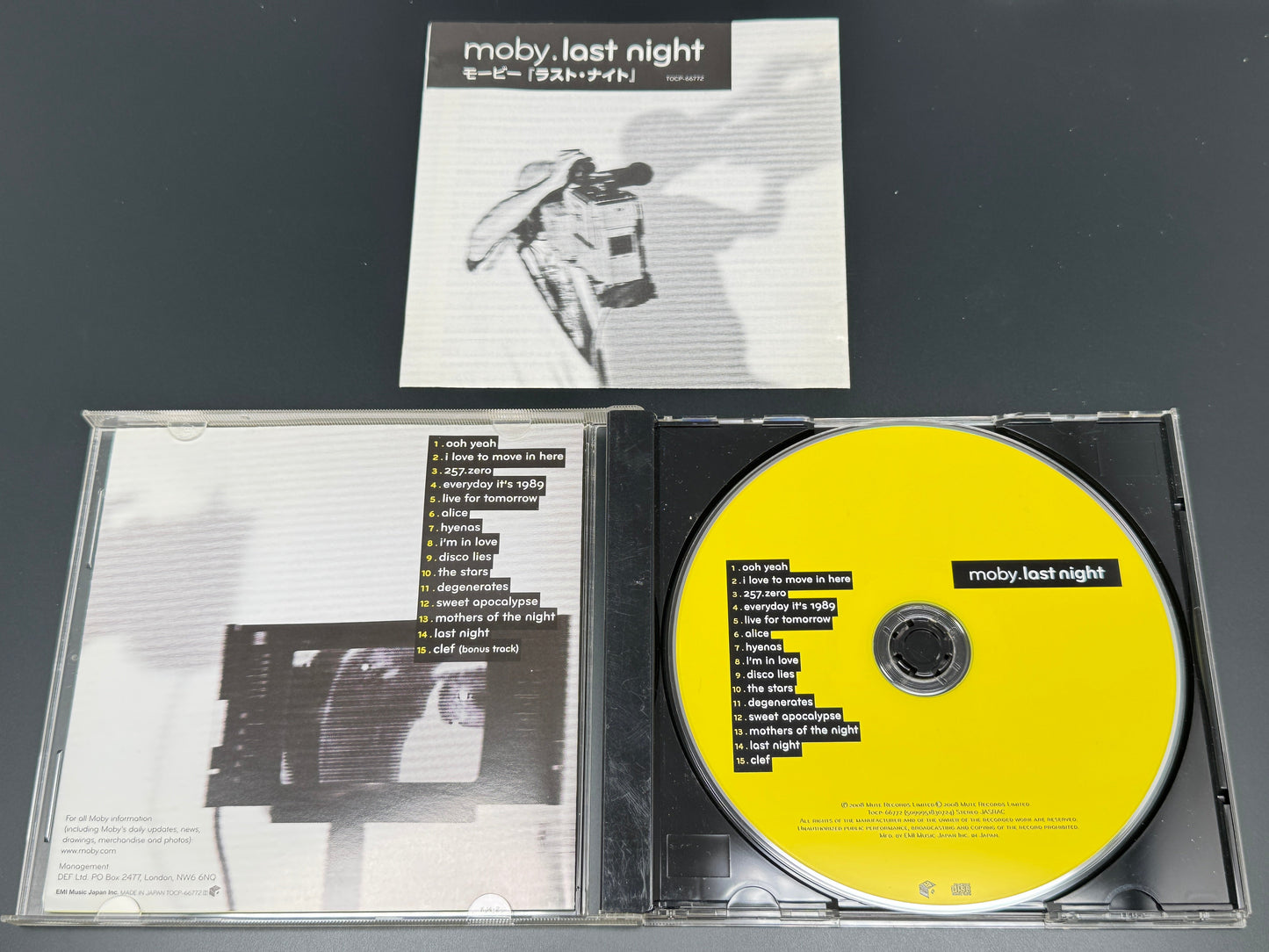 Moby Last Night Japan Import Bonus Track+1 TOCP-66772